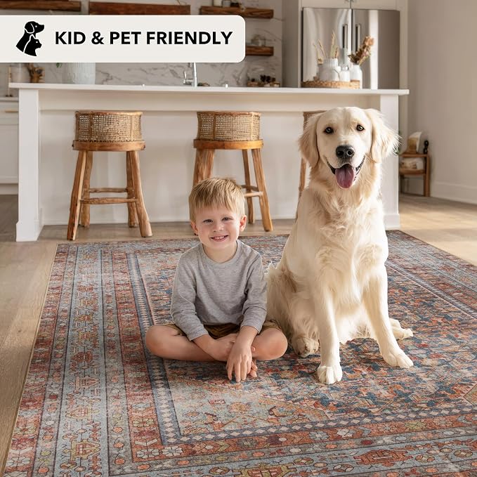 Kuden 4x6 Area Rug, Machine Washable Area Rug - Image 6