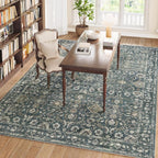 8x10 Washable Rugs for Living Room, Soft Large Rugs Blue Area Rug, Indoor - Image 3