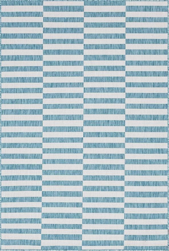 Unique Loom Outdoor Striped Collection Area Rug - Image 8