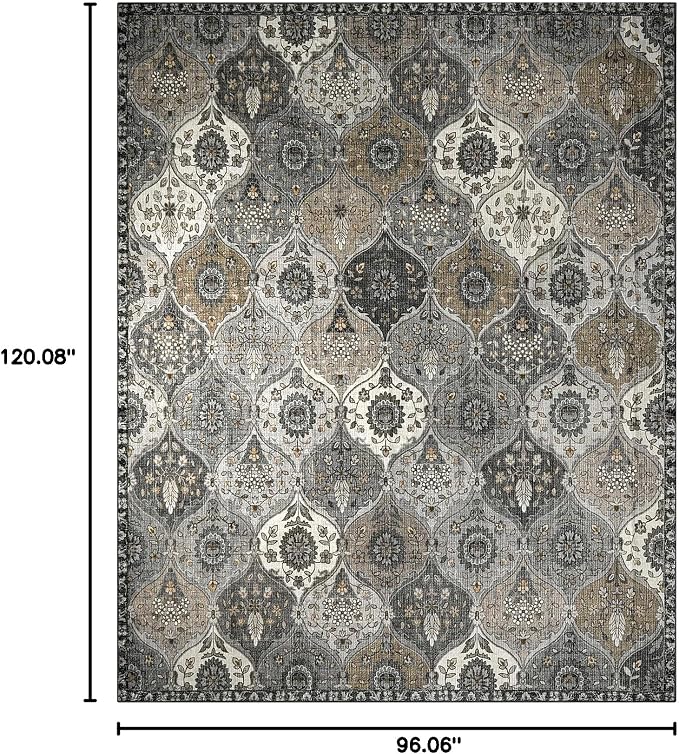Lahome Moroccan 8x10 Area Rugs for Living Room, Washable Rugs 8x10 Ultra-Thin - Image 2