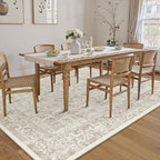 Light Brown Area Rug 8x10 Machine Washable Large Vintage Living Room Distressed - Image 7