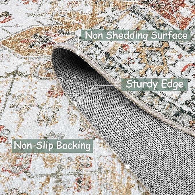 Moynesa Ultra-Thin Washable Area Rug 8x10, Large Living Room Rugs - Image 5