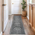 Rugshop Abstract Arch Shag Runner Rug Anthracite Dark Gray 2' 3" x 8' Perfect by Rugshop