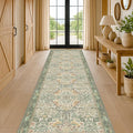 10 ft Long Sage Runner Rugs for Hallways by HazoHaus