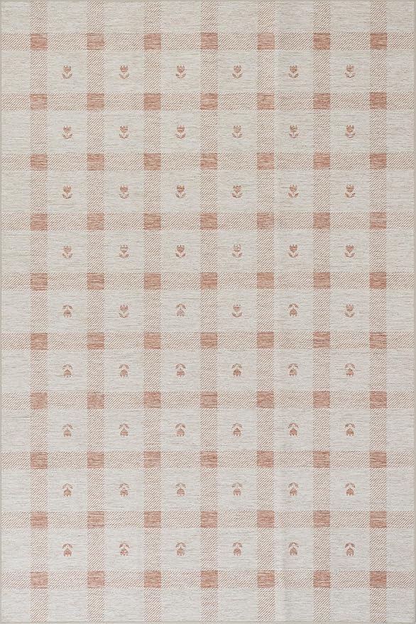 Dash & Albert Zale Peach Machine Washable Rug, 7.5 X 9.5 Feet by DashAlbert