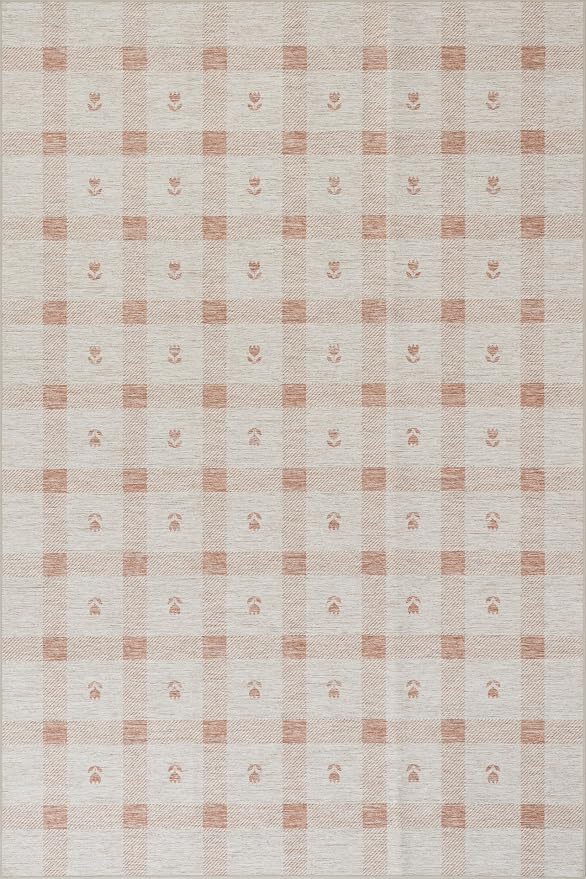 Dash & Albert Zale Peach Machine Washable Rug, 6 X 9 Feet by DashAlbert