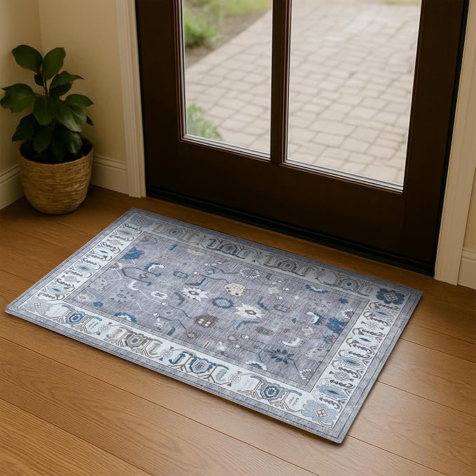 Fame Living Grey Oushak Rug, Modern Small Rugs, Door Mat, Doormat by FameLiving%7COushakRugs