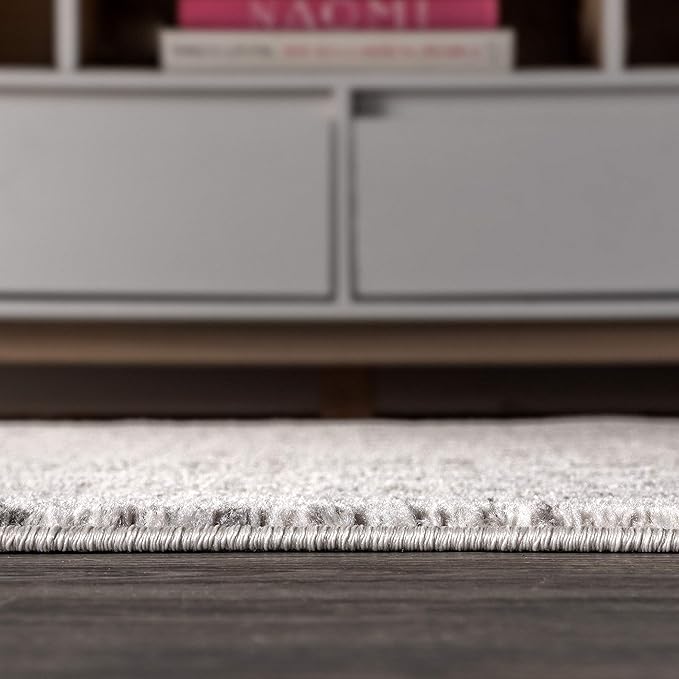 JONATHAN Y Boho Vintage Diamond Cream/Gray Square Area Rug 5X5 ft, Moroccan Hype - Image 6