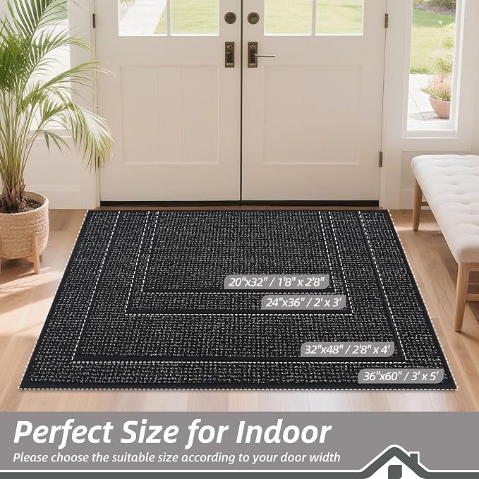 BEQHAUSE Dirt Trapper Door Mat 36" x 60", Non-Slip Washable Doormats Entrance - Image 2