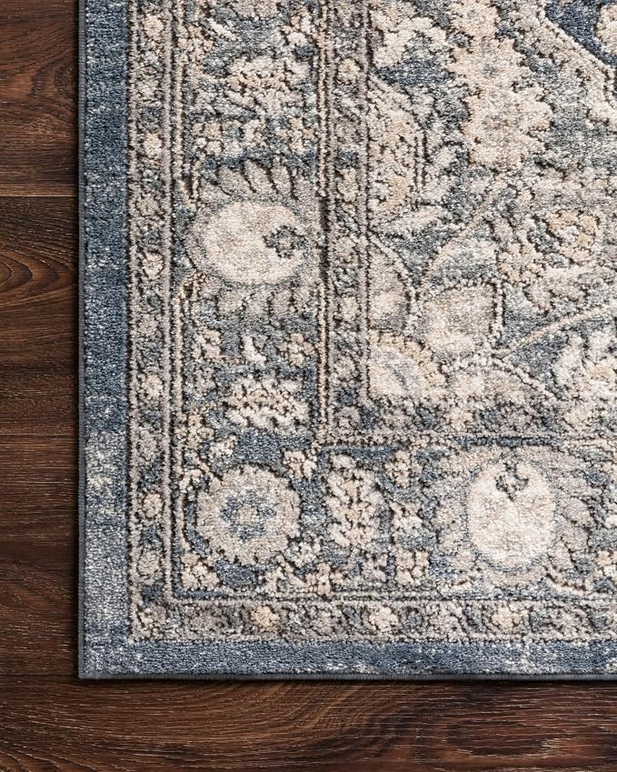 Loloi Teagan Collection TEA-01 Denim/Mist 5'-3" x 7'-6" Area Rug, Soft Neutral - Image 10