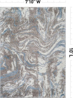 Rugshop Abstract Marble Shag Area Rug Blue 7' 10" x 10' Perfect - Image 2