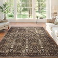 9x12 Area Rug for Living Room, Soft Large Rugs Brown Washable Rugs, Indoor by ARKIIKI