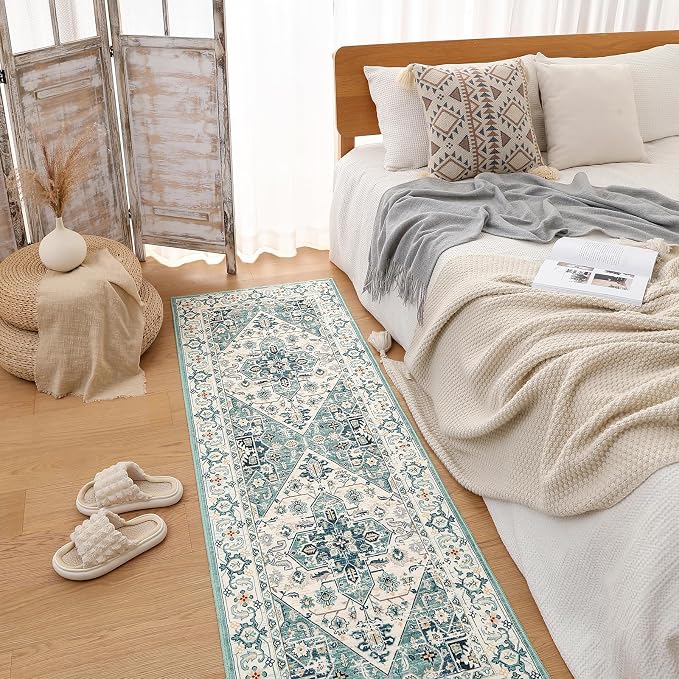VK VK·LIVING Machine Washable Rug 2'x6' Vintage Design Washable Runner Area Rugs - Image 2