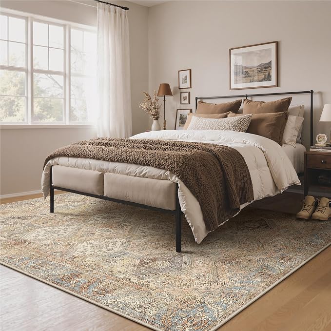 Bavni 6x9 Area Rugs for Living Room, Machine Washable Rug Non Slip, Vintage - Image 3