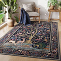 Rugcomf Area Rugs 4x6 Vibrant Tree of Life-Patterned Vintage Washable Rugs Non by Rugcomf