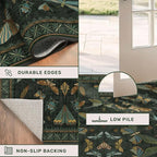 3x8 Dark Green Long Hallway Runner Rug - 8ft Washable Non Skid Wide Runner Rugs - Image 4