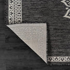 CAMILSON Outdoor Rug 6x9 Medallion Darkgray Modern Area Rugs - Image 5