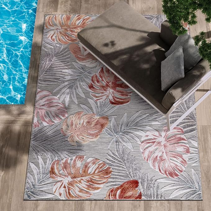 CAMILSON Indoor Outdoor Rug, Easy-Cleaning Non-Shedding Living Room, Garden and - Image 4