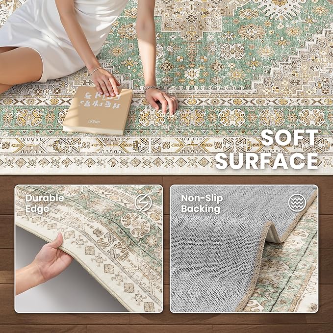 zesthome 8x10 Area Rugs for Living Room, Non-Slip Backing Washable Rugs - Image 6