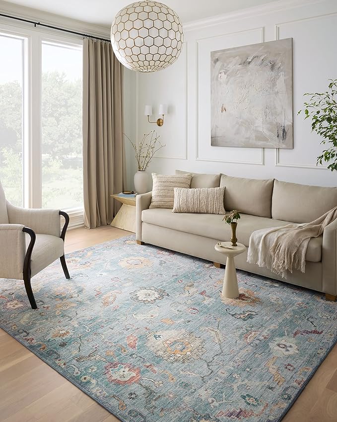 Loloi Margot Collection MAT-06 Denim/Multi 2'-0" x 5'-0" Accent Rug feat. by Loloi