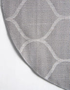 Rugs.com Lattice Frieze Collection Rug – 6' Round Light Gray Medium Rug Perfect - Image 9