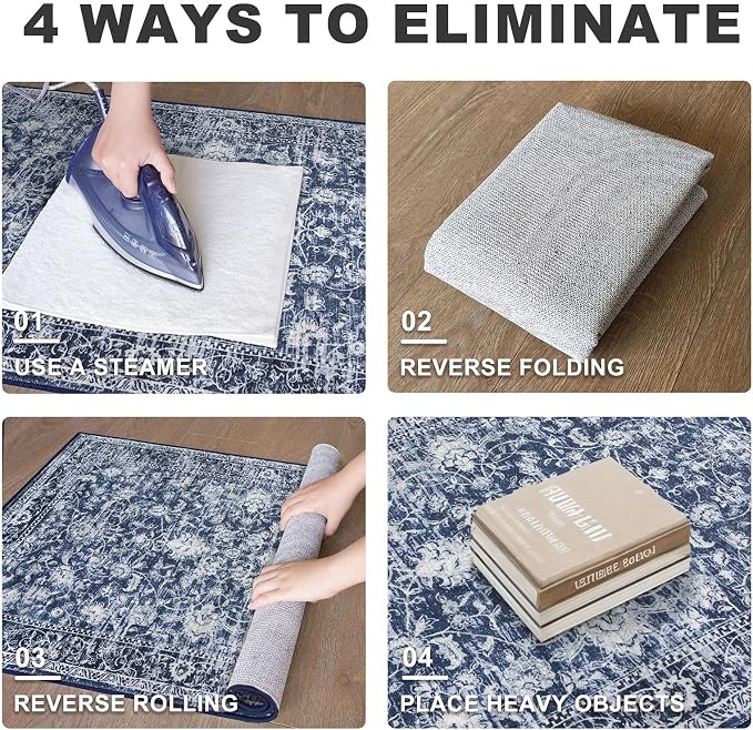 KILOCOCO Hallway Runner 3x18 Rug Runner Printed Vintage Floral Washable Kitchen - Image 8