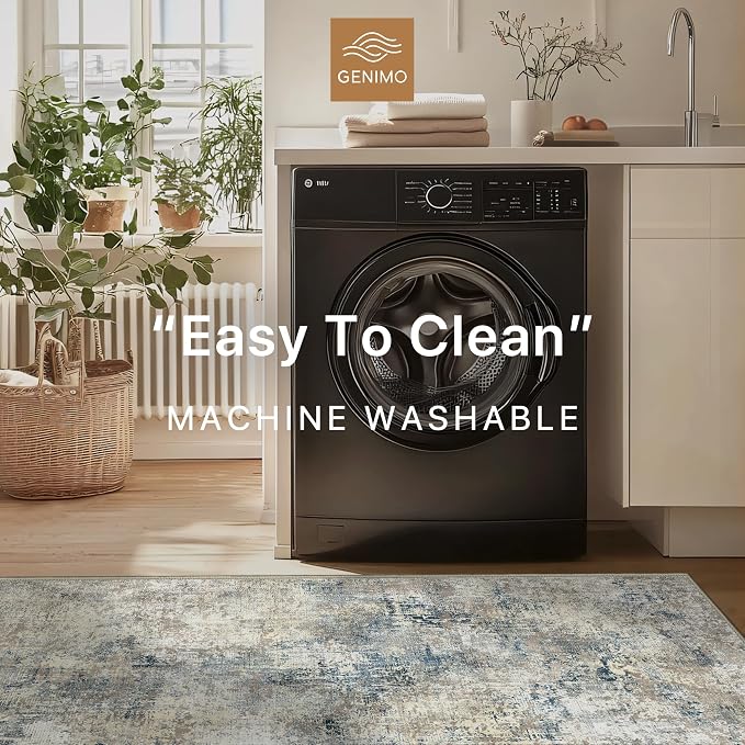 GENIMO Washable Area Rugs for Living Room, 9x12 Modern Non Slip Rugs, Low Pile - Image 4