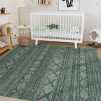 Nakagishi Green Rug Area Rugs 5x7: Washable Boho Large Neutral Modern Soft - Image 7