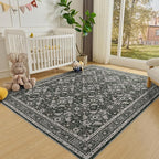 WITSHOCK Living Room Area Rugs 7x9: Soft Non-Slip Backing Washable Rugs Vintage - Image 3