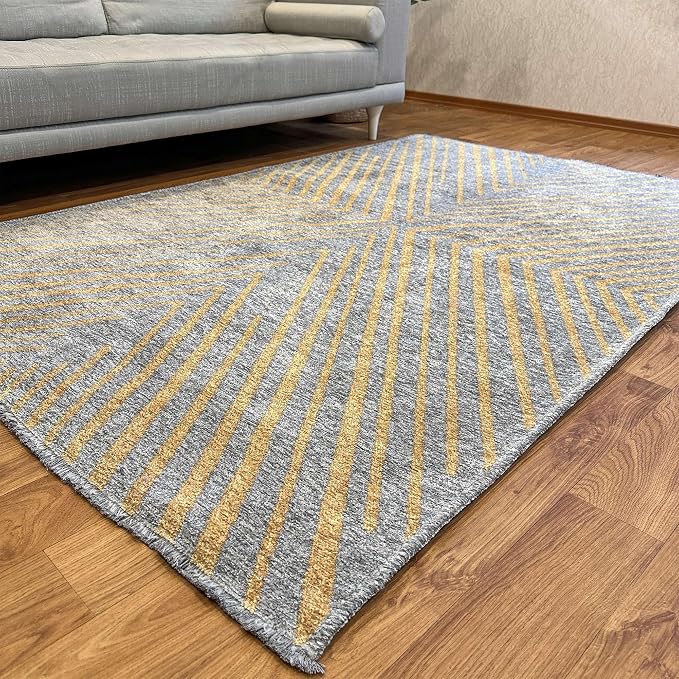 Alfa Rich 5x8 Beige Off White Washable Area Rugs - Image 8