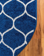 Rugs.com Lattice Frieze Collection Rug – 5' x 8' Oval Navy Blue Medium Rug - Image 8