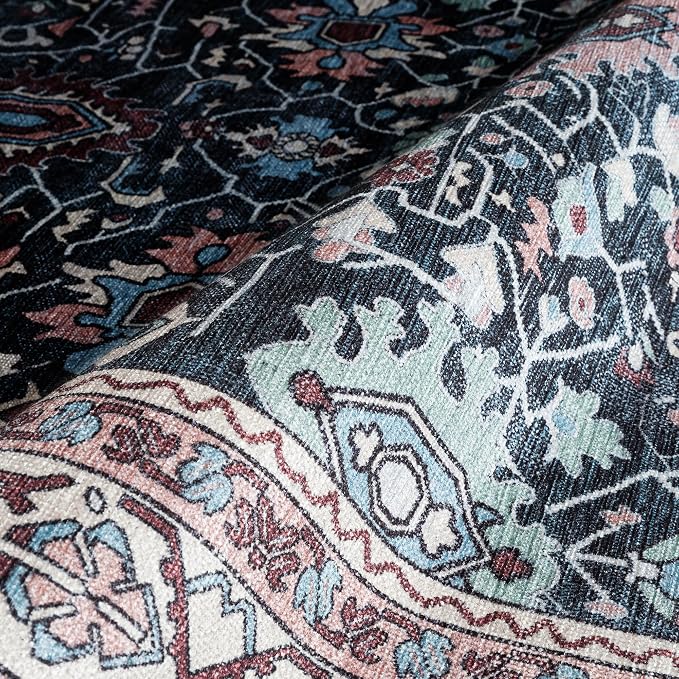 Fame Rugs Turkish Rug. Washable Vintage Oriental Antique Inspired Traditional - Image 7