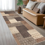 Modern Geometric Patchwork Indoor Runner Rug by Unknown