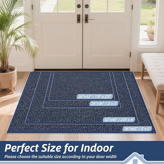 BEQHAUSE Dirt Trapper Door Mat 32" x 48", Non-Slip Washable Doormats Entrance - Image 2
