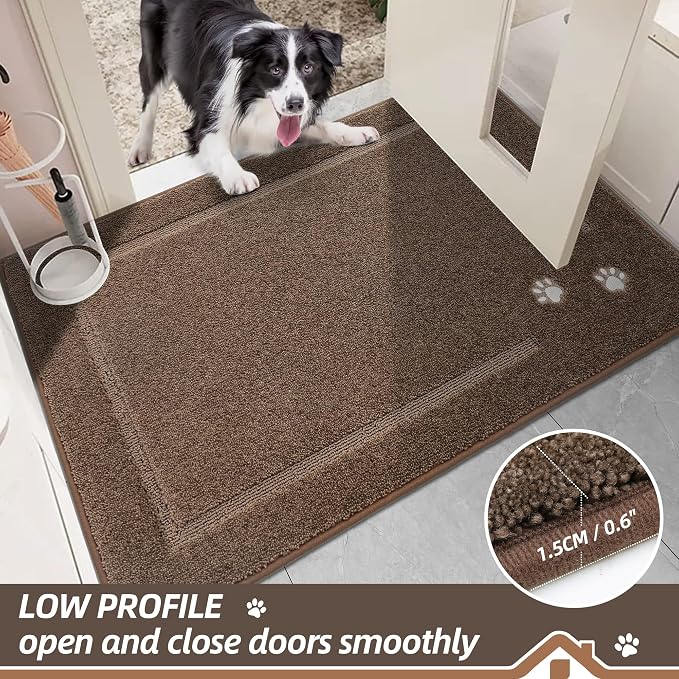 BEQHAUSE Dog Door Mat for Muddy Paws 32"x48" Dirt Trapper Absorbent Doormat Non - Image 6