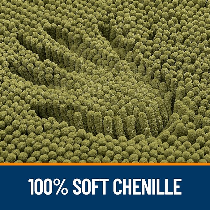 OLANLY Bathroom Rugs 44x24, Extra Soft Absorbent Chenille Bath Rugs, Rubber - Image 3