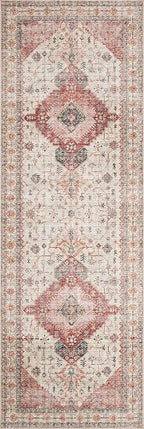 Loloi Skye Collection SKY-02 Ivory/Berry 8'-0" x 8'-0" Round Area Rug - Image 6