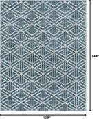 Rugs.com Lattice Trellis Collection Rug – 9' x 12' Blue Low-Pile Rug Perfect - Image 2