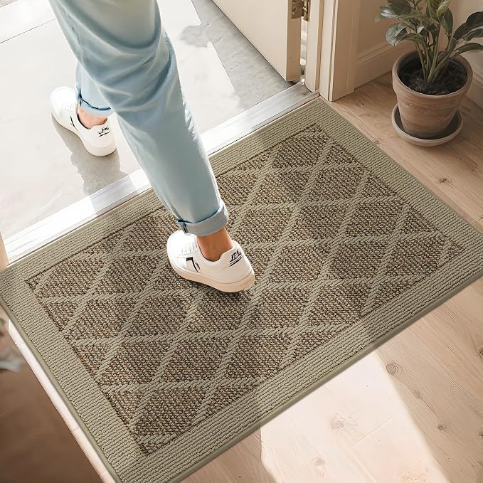 COSY HOMEER Non-Slip Door Mat 24"x36", Entryway Rugs Low Profile Absorbent Dirt by COSYHOMEER