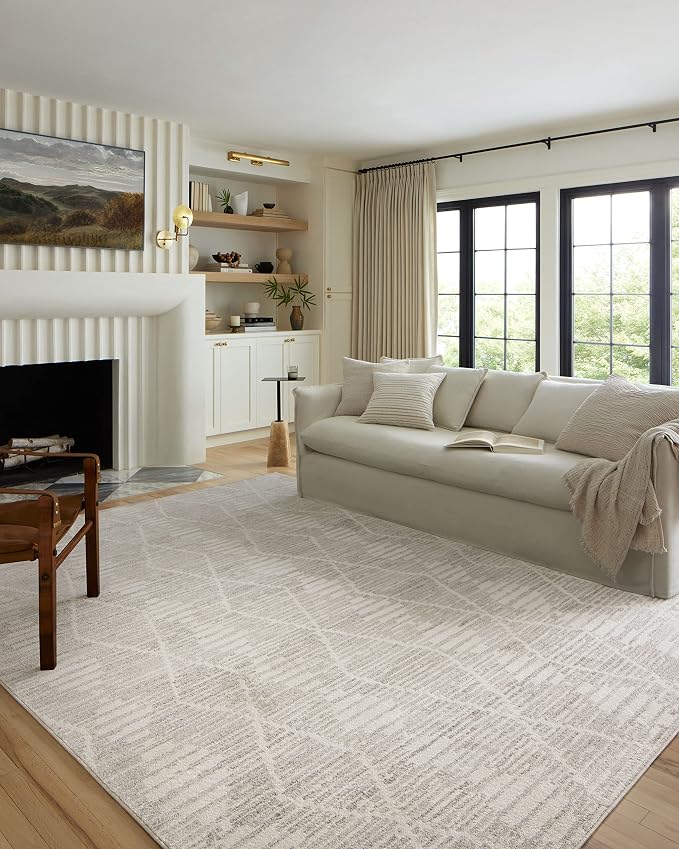 Loloi Kamala Collection KAM-02 Ivory/Silver 2'-7" x 8'-0" Runner Rug by Loloi