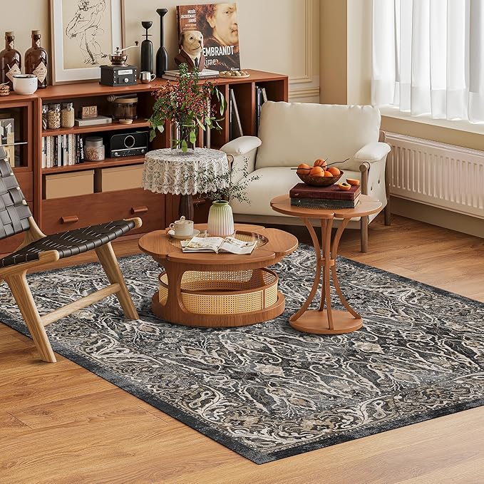 Washable Area Rug 8' x 10' Vintage Traditional Persian Mat - Image 2