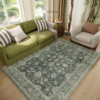Washable 4x6 Rugs for Living Room, Boho Non-Slip Vintage Distress Small Rugs by Hedwior