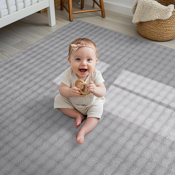 CAMILSON Modern Gray Non Slip Rug 4x6 Ultra Soft High Pile Area Rugs Non Skid - Image 4