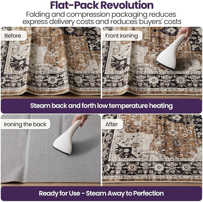 DEXI 10x14 Area Rug for Living Room, Modern Abstract Thin Washable Rug Indoor - Image 6