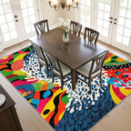 Abstract Rug - 2x3 Area Rugs, Optical Illusion Retro Entryway Rug, Wavy Orange - Image 6