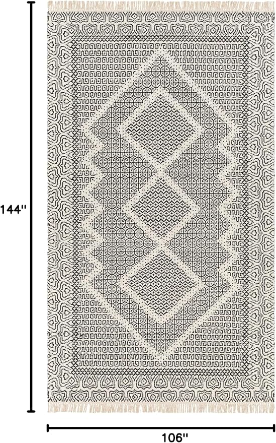 Mark&Day Wool Rugs, 9x12 Nishnabotny Cottage Dark Gray Area Rug, Bedroom or - Image 2