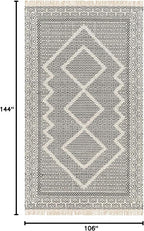 Mark&Day Wool Rugs, 9x12 Nishnabotny Cottage Dark Gray Area Rug, Bedroom or - Image 2