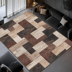 Modern Geometric Patchwork Indoor Area Rug - Image 2
