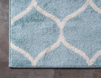 Rugs.com Lattice Frieze Collection Rug – 10' x 14' Light Blue Medium Rug Perfect - Image 7