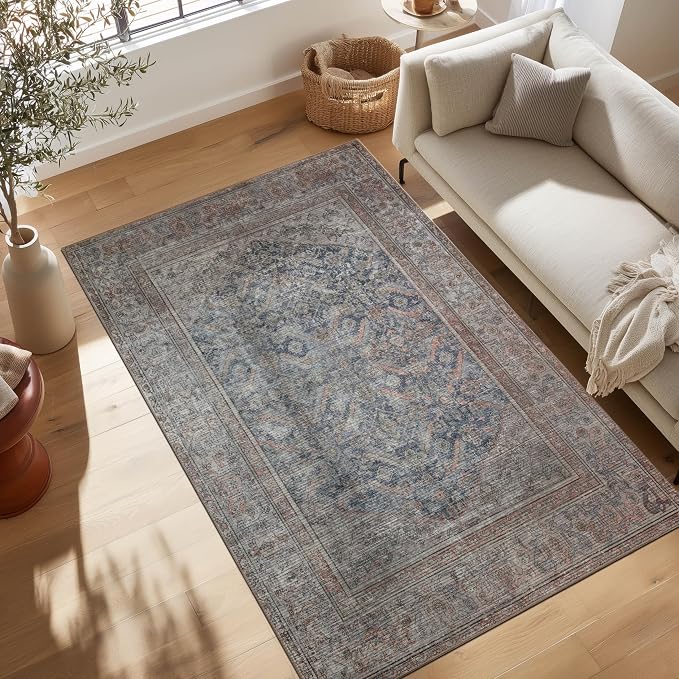 Kuden 4x6 Area Rug, Machine Washable Area Rug by KudenRugs
